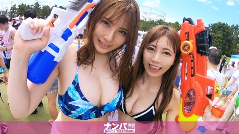 200GANA-2142 Fa ● Fa ● Splash Nampa!  - A pair of beautiful swimsuits found at a festival held at a theme park!  - The heat of the venue was so high that I was able to take it home smoothly!  - While one person is standing in the bathroom, the other person is involved in a naughty mischief, and 4P starts with that momentum ♪